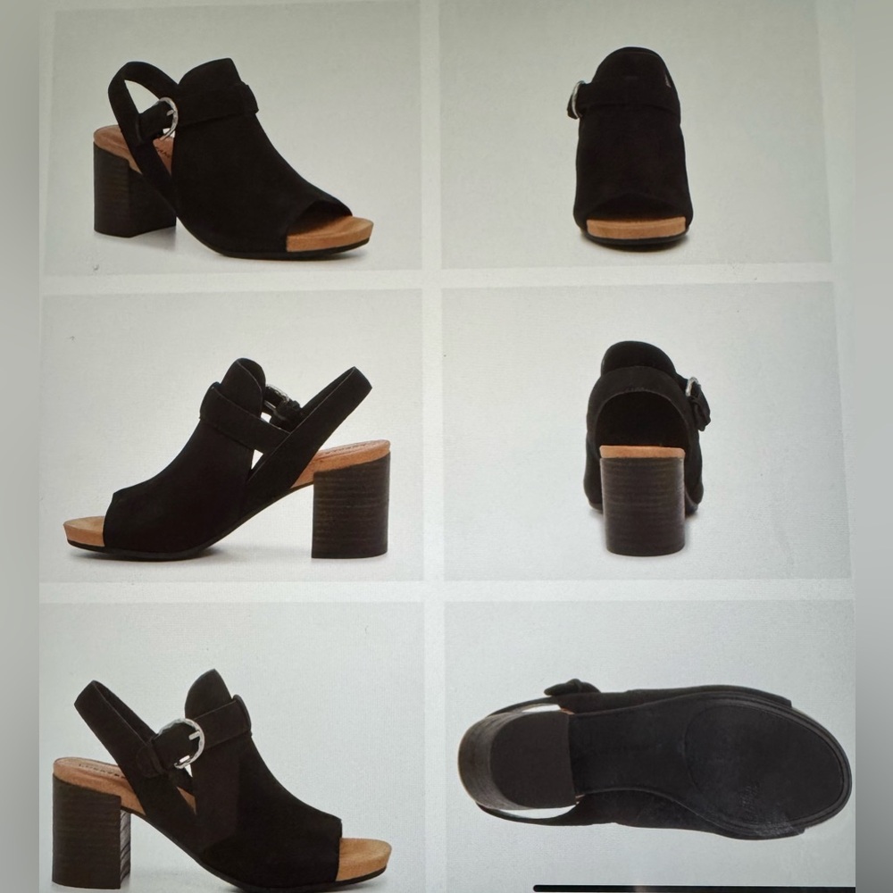 NWOT Lucky LP Jirdon Black Women's Heeled Sandals Size 7.5M